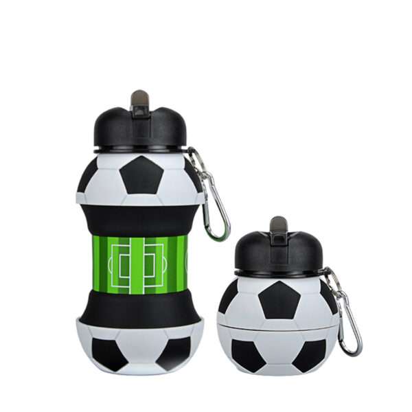 Foldable Silicone Football Water Bottle Sports Flask