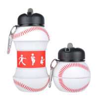 Foldable Silicone Baseball Water Bottle Sports Flask