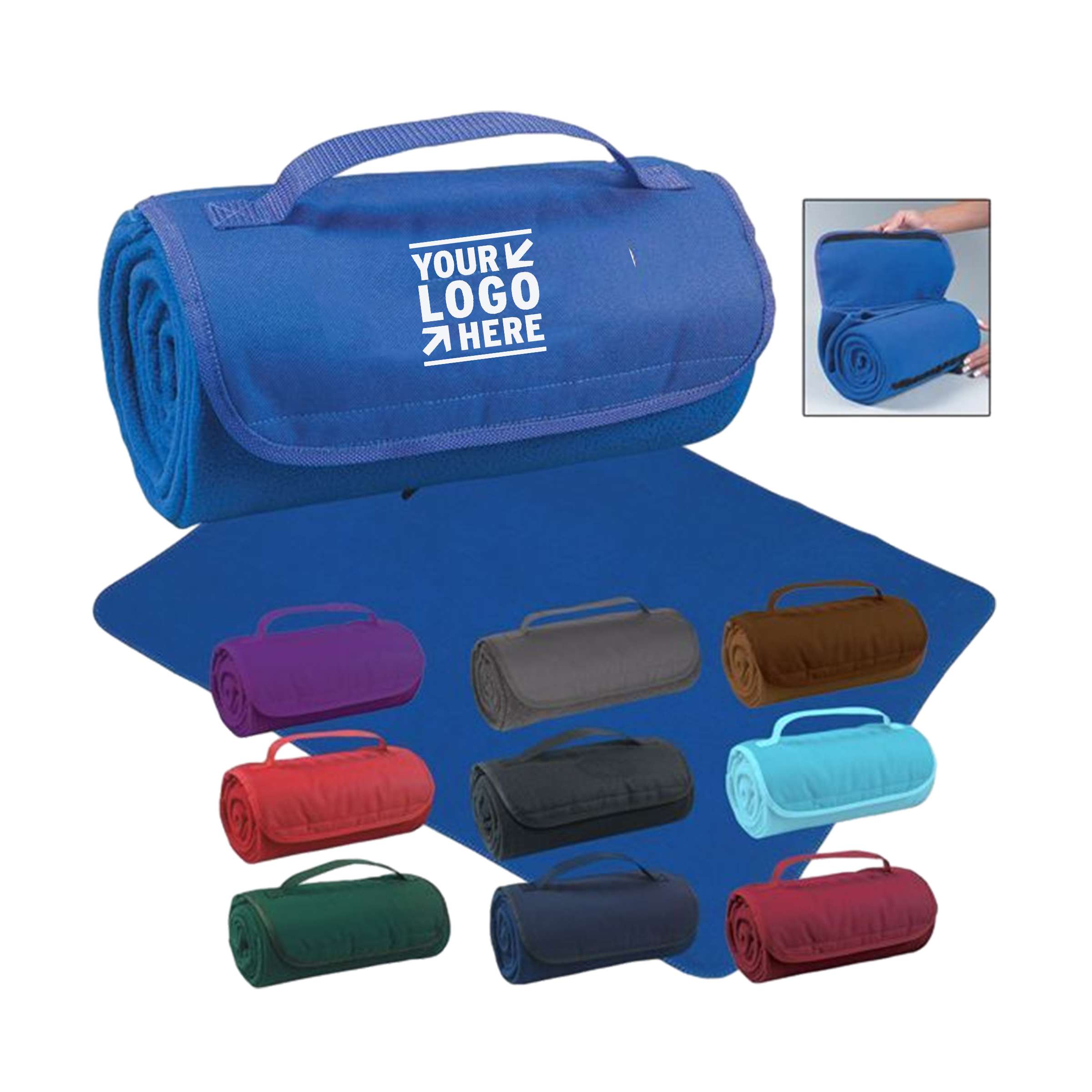 Pakcable Oversized Picnic Barrel Roll-Up Fleece Blanket