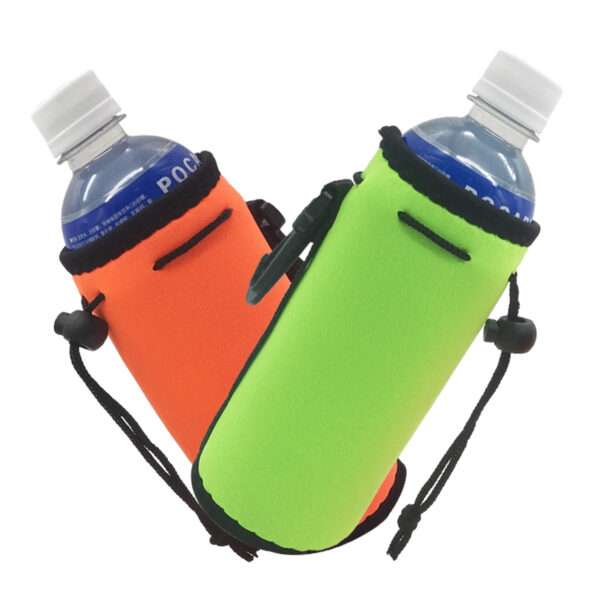 Neoprene Water Bottle Insulator with Drawstring Closure and Carabiner