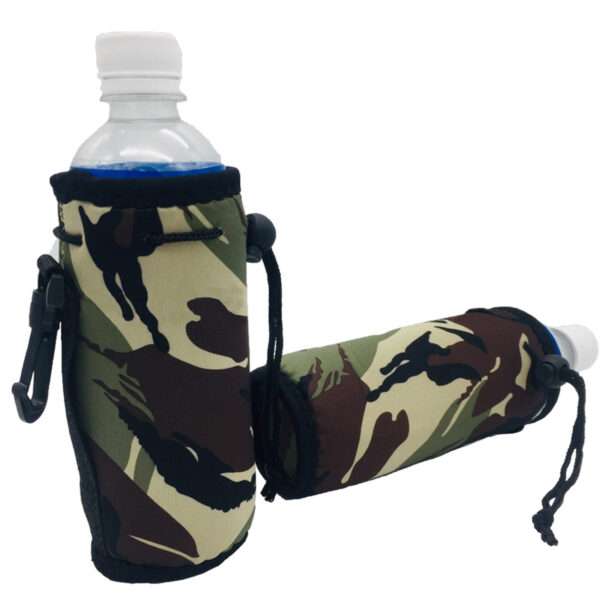 Neoprene Water Bottle Insulator with Drawstring Closure and Carabiner