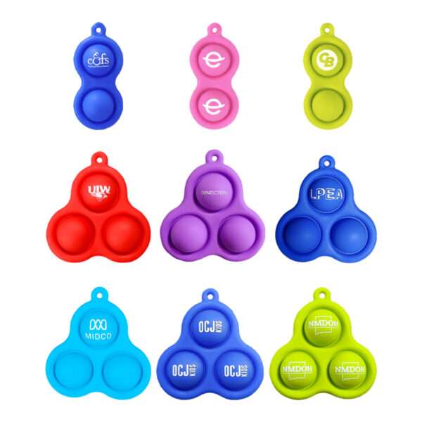 Pop 3 Bubbles Keychain Serenity Sensation Fidget Keychain