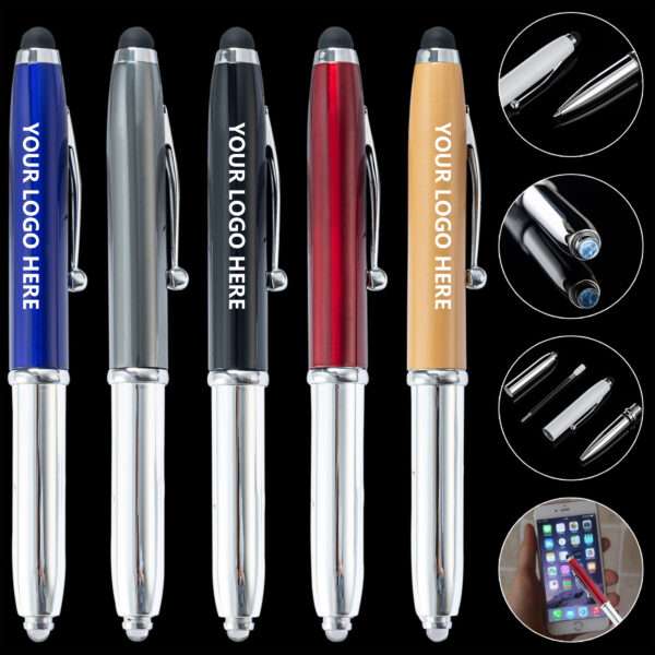 Versatile Personalized Pen with LED Flashlight & Stylus