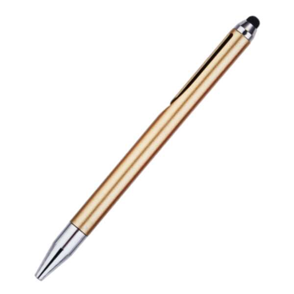 Versatile DualTask Twist-Action Stylus Pen in multiple colors with customizable logo imprint.