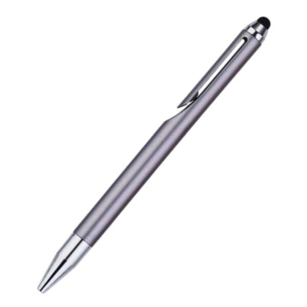 Versatile DualTask Twist-Action Stylus Pen in multiple colors with customizable logo imprint.