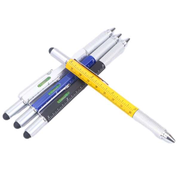 6-in-1 Multi-Tool Pen: Write, measure, level, connect & fix.