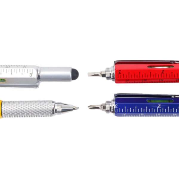 6-in-1 Multi-Tool Pen: Write, measure, level, connect & fix.