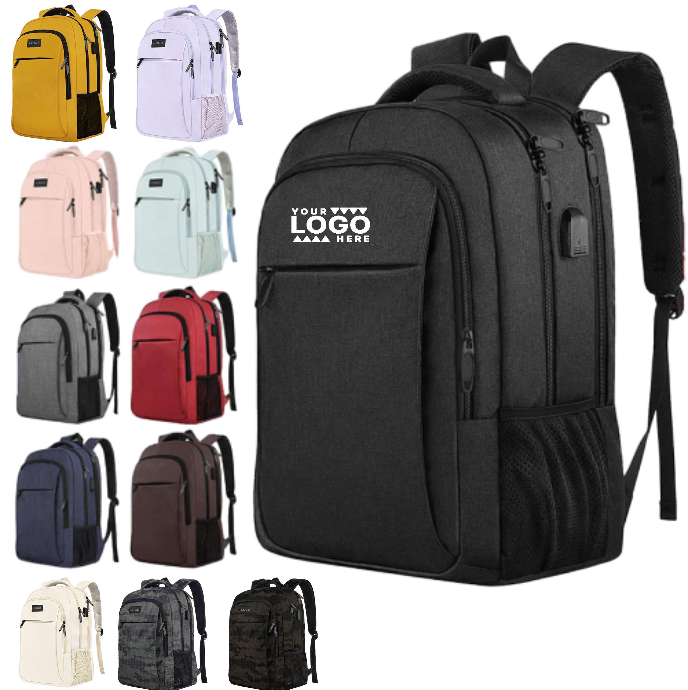 Business Anti-Theft Slim Durable Laptop Backpack with USB Charging Port