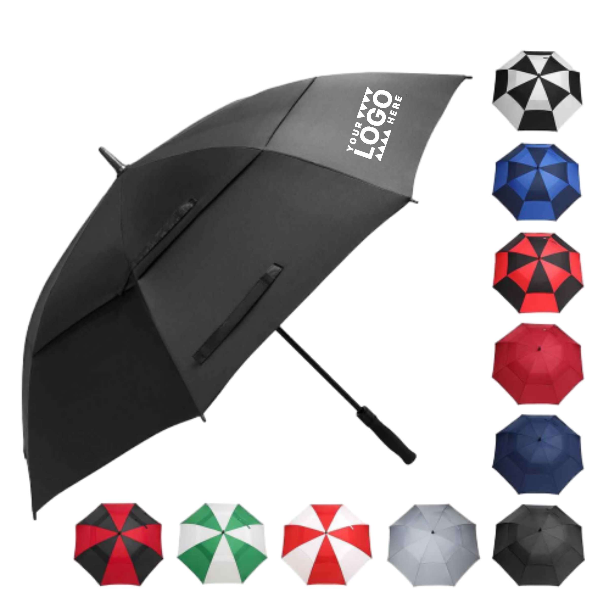 Vented Typhoon Tamer Golf Umbrella with ergonomic handle and wind-resistant design