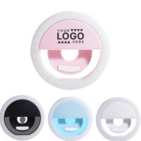 Portable clip-on selfie ring light with 28 LEDs and three brightness levels for smartphones.
