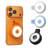 Rechargeable magnetic LED light with push button control and adjustable lighting.